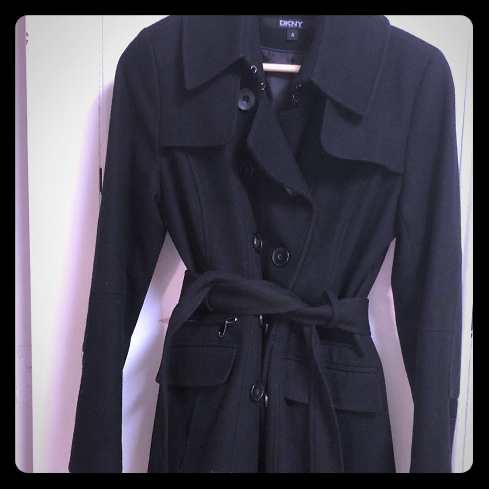 DKNY Women’s Black Wool Peacoat